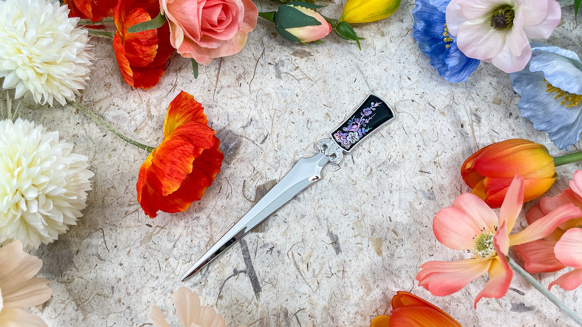 D Blossom Black Letter Opener - Nacreh