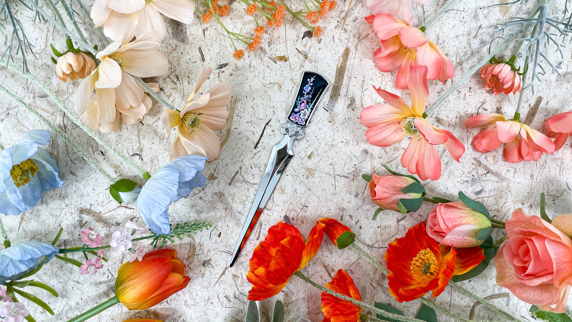 D Blossom Black Letter Opener - Nacreh