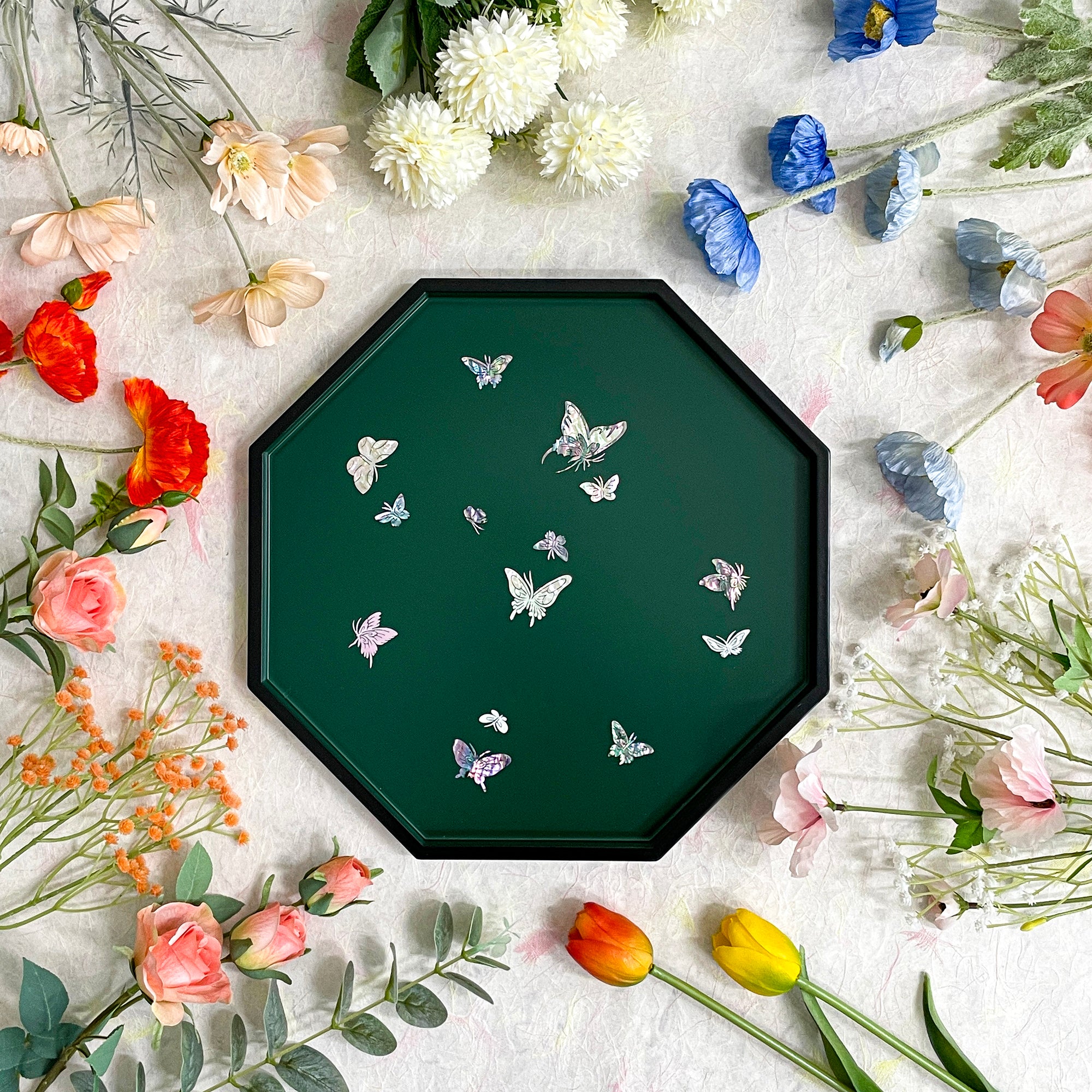 Butterfly Octagonal Tray - Nacreh