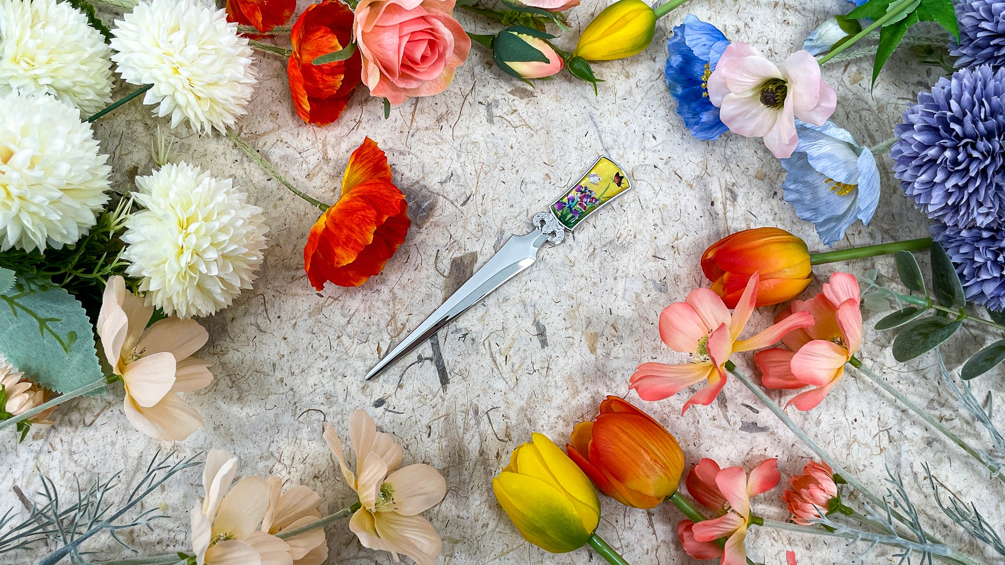 D Orchid Yellow Letter Opener - Nacreh