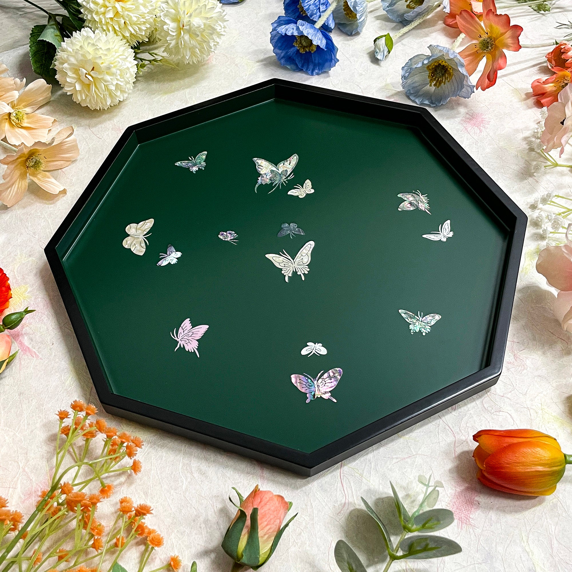 Butterfly Octagonal Tray - Nacreh