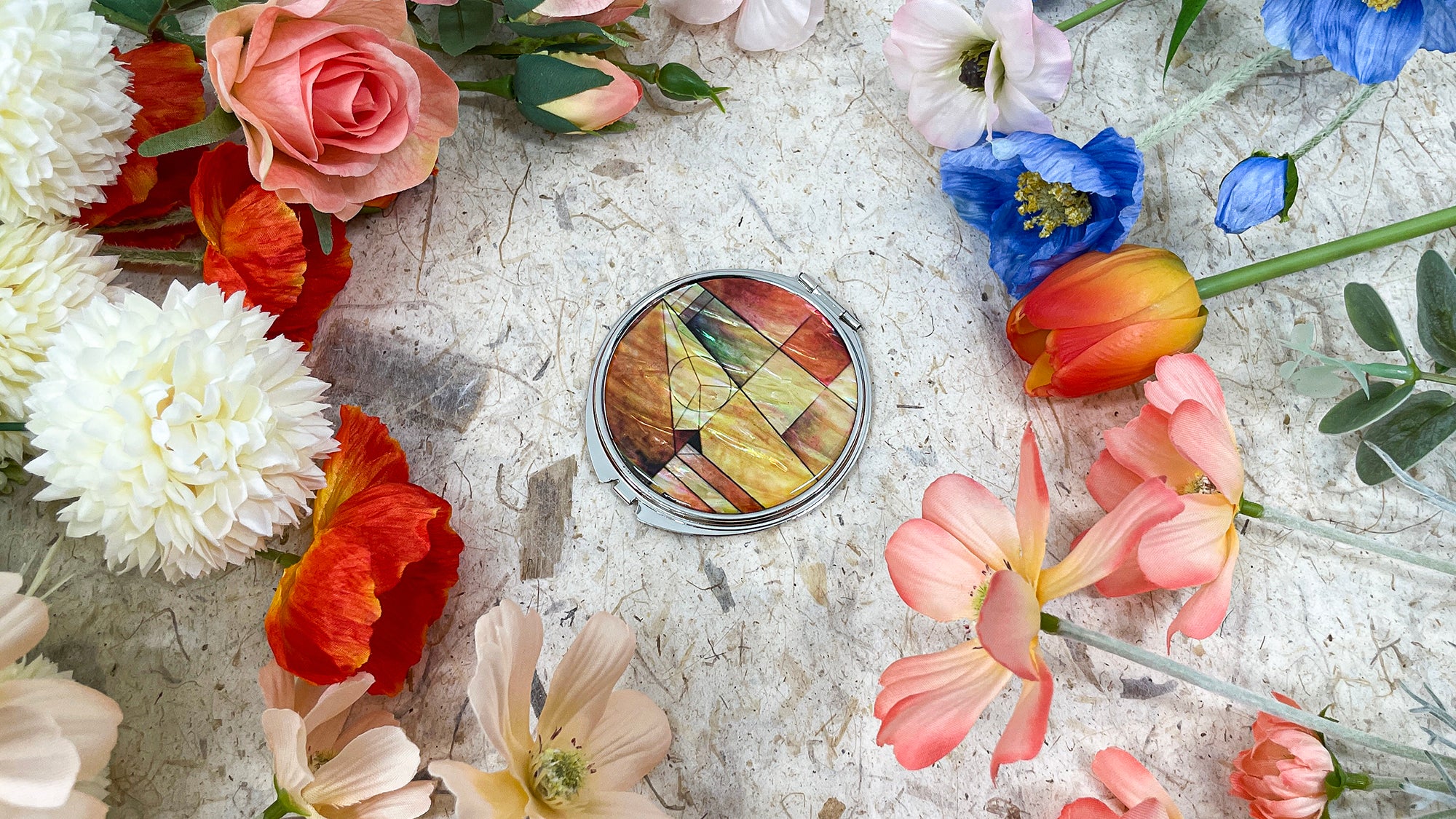 Patchwork Compact Mirror - Nacreh