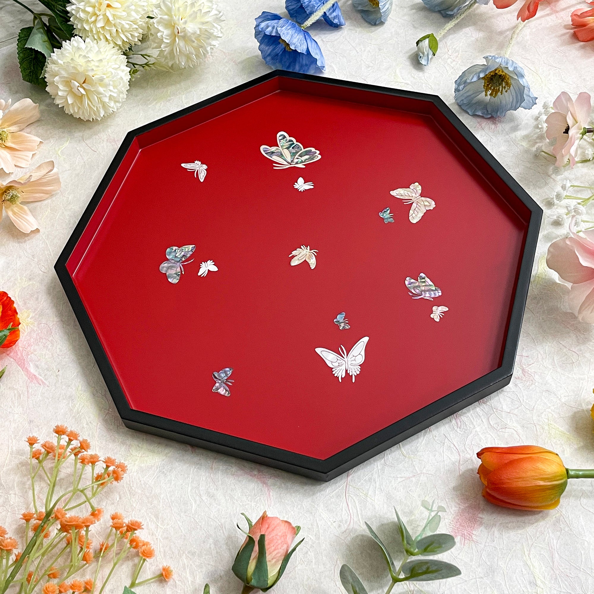 Butterfly Octagonal Tray - Nacreh