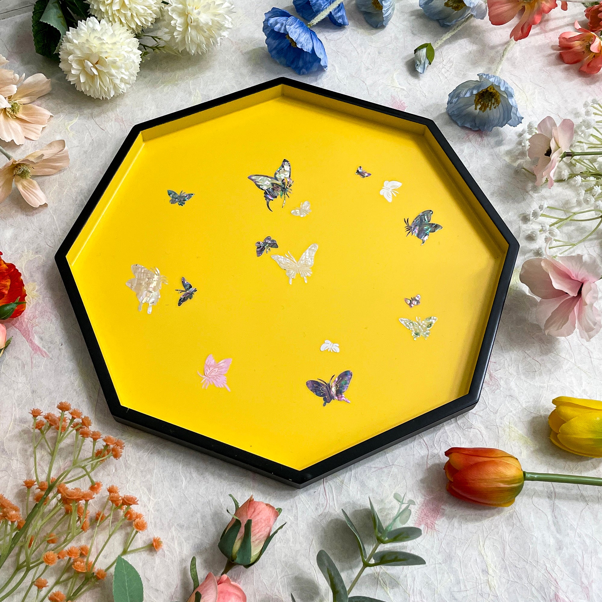 Butterfly Octagonal Tray - Nacreh