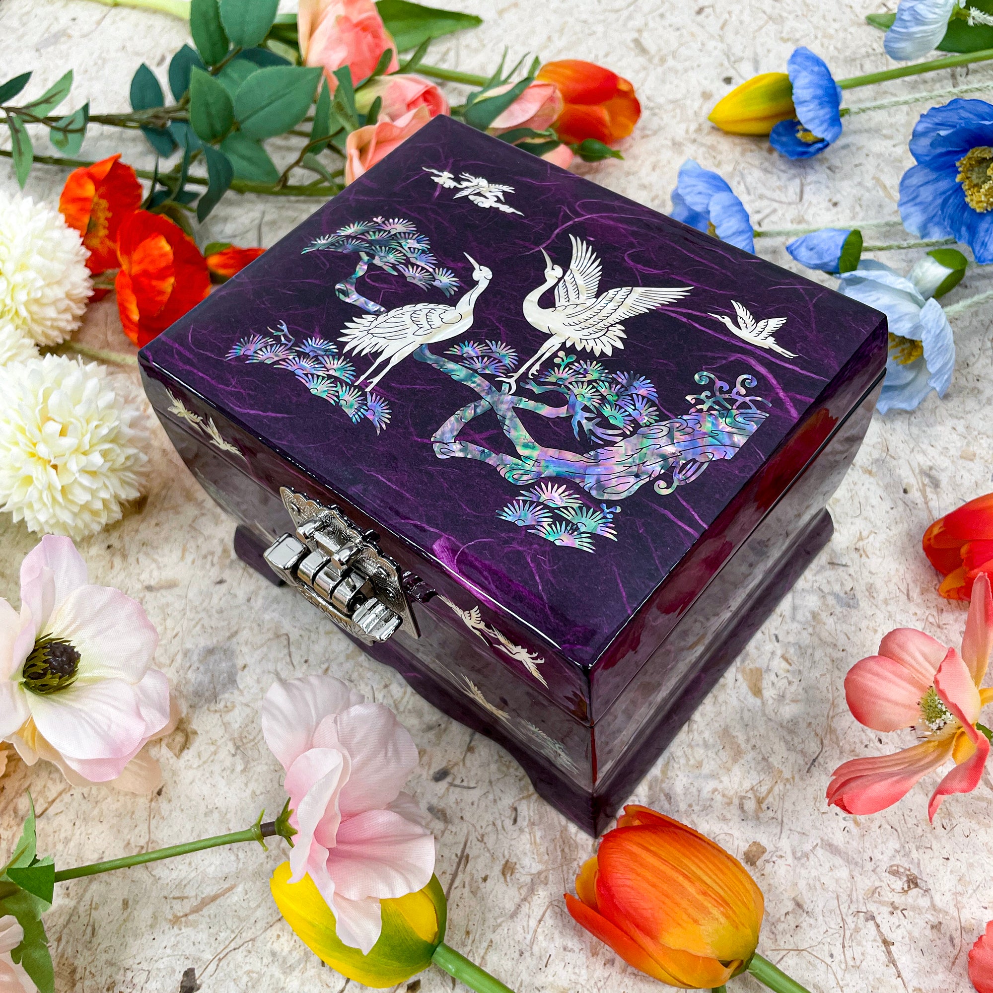 Crane Music Jewelry Box - Nacreh