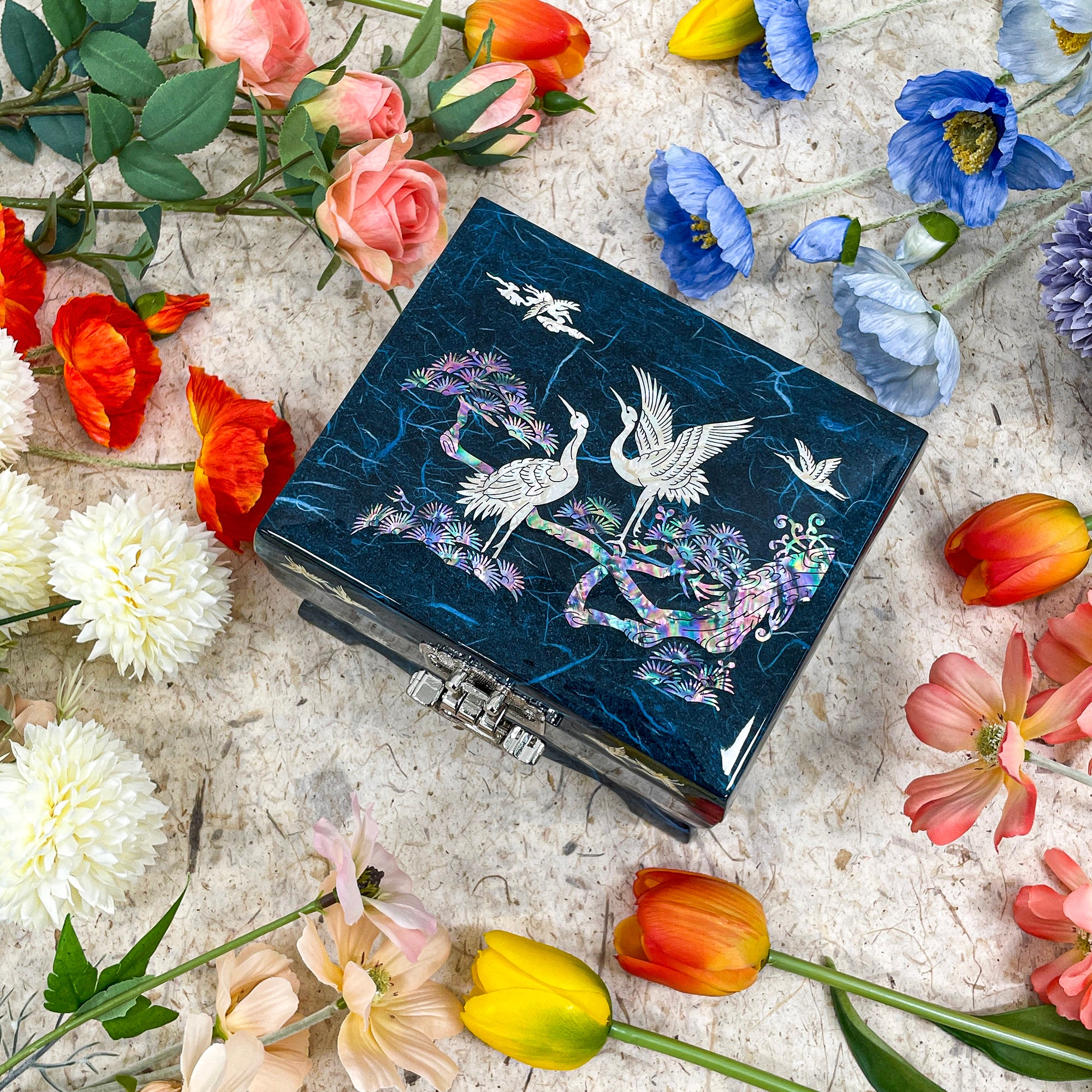 Crane Music Jewelry Box - Nacreh
