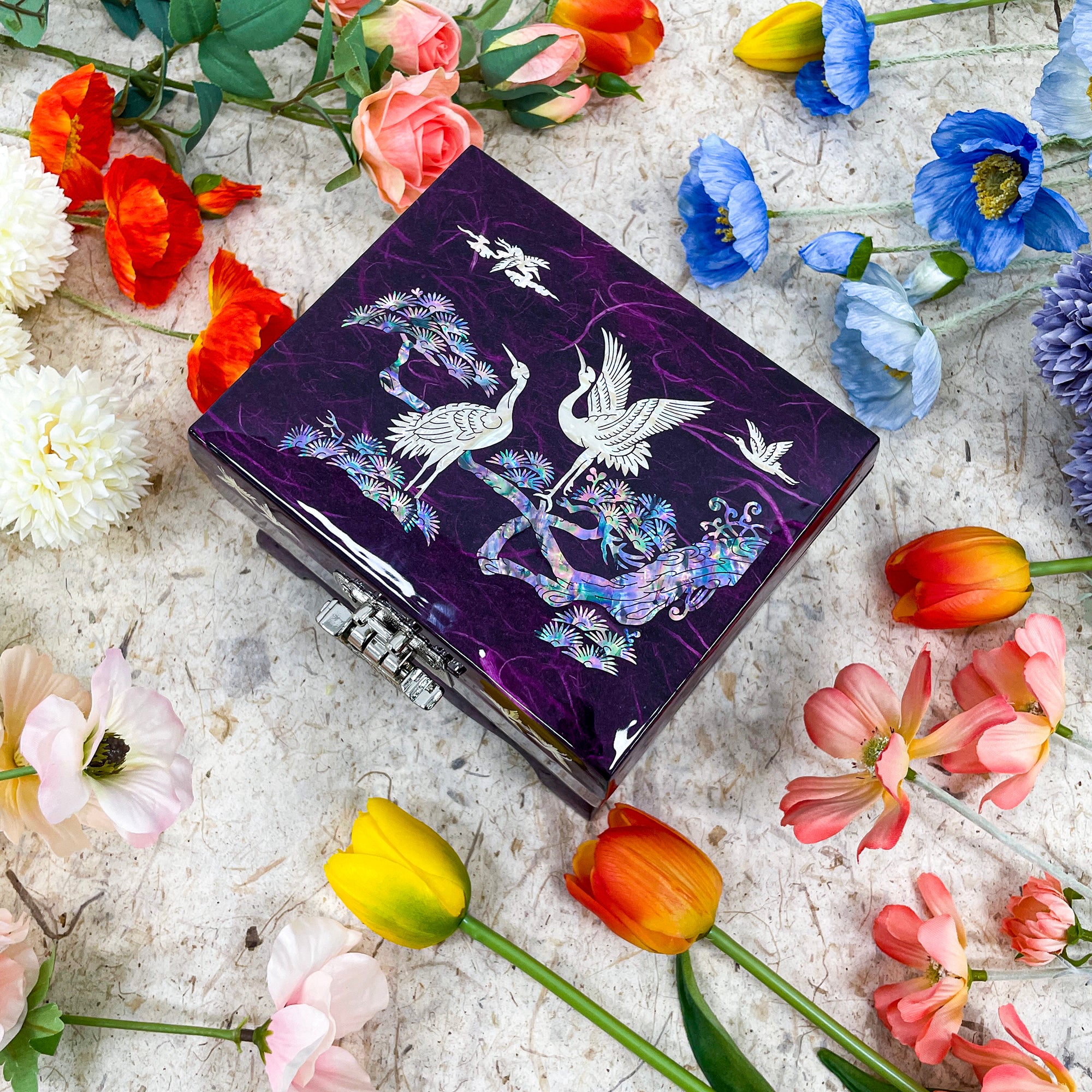 Crane Music Jewelry Box - Nacreh