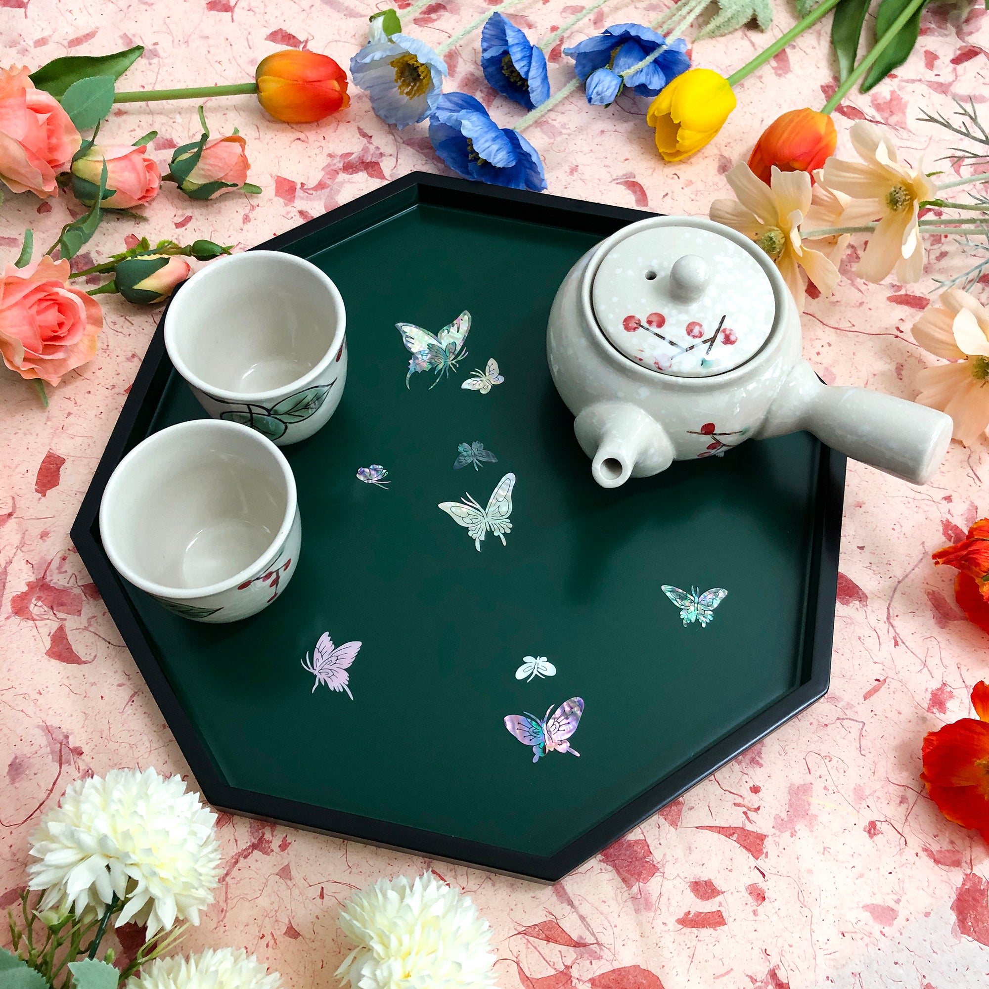 Butterfly Octagonal Tray - Nacreh
