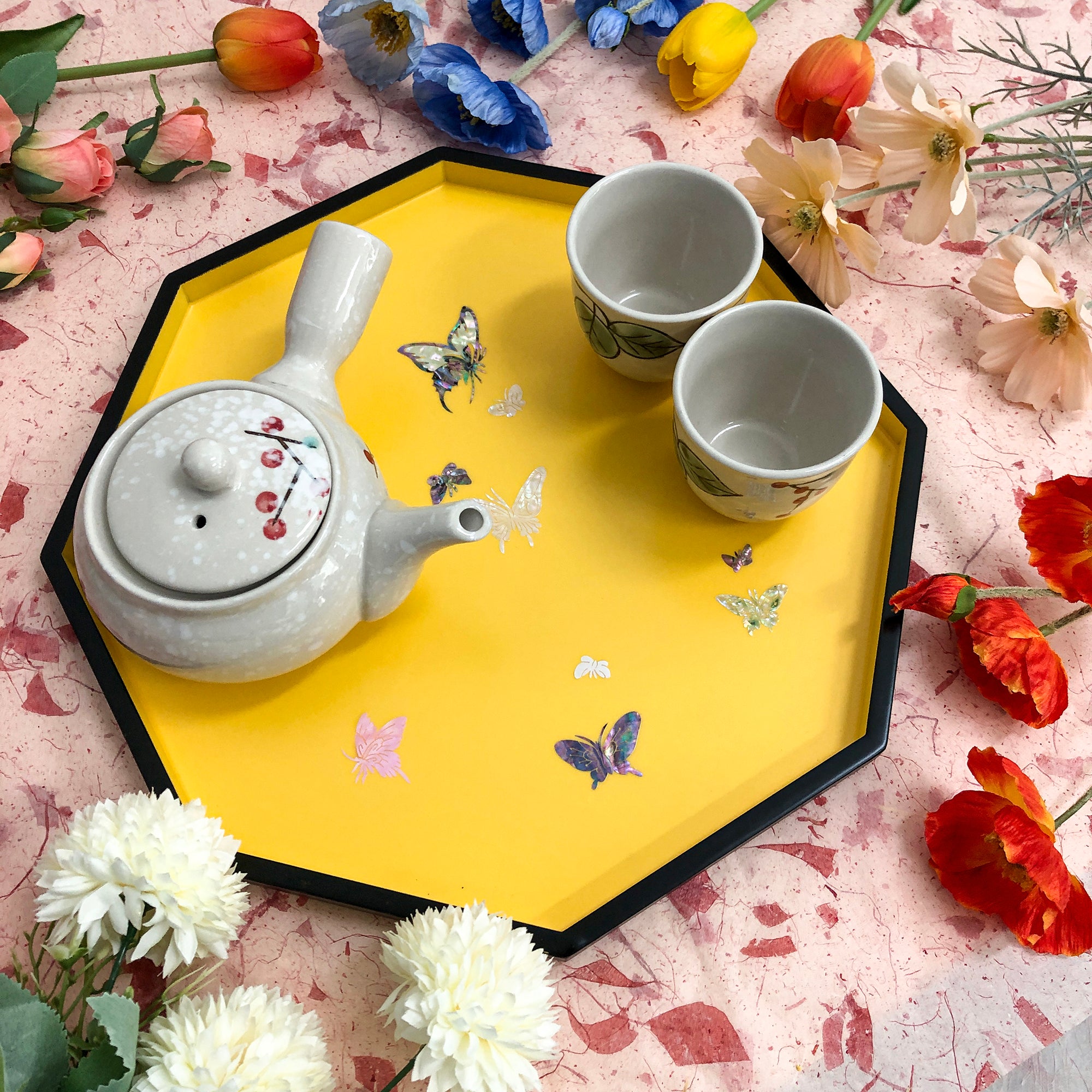 Butterfly Octagonal Tray - Nacreh