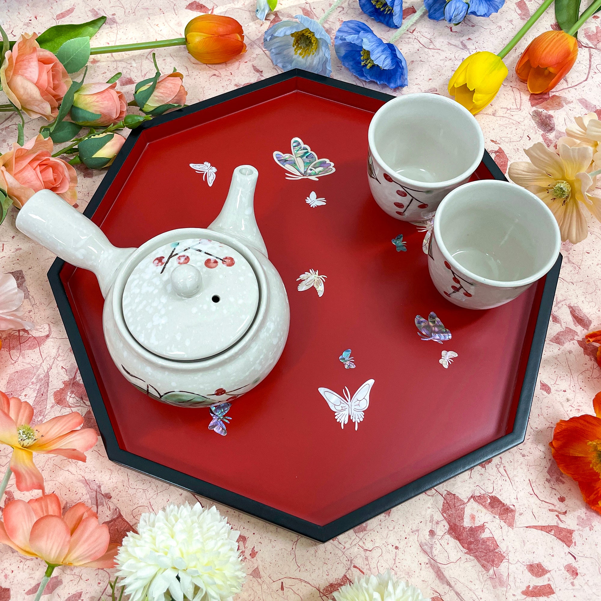 Butterfly Octagonal Tray - Nacreh