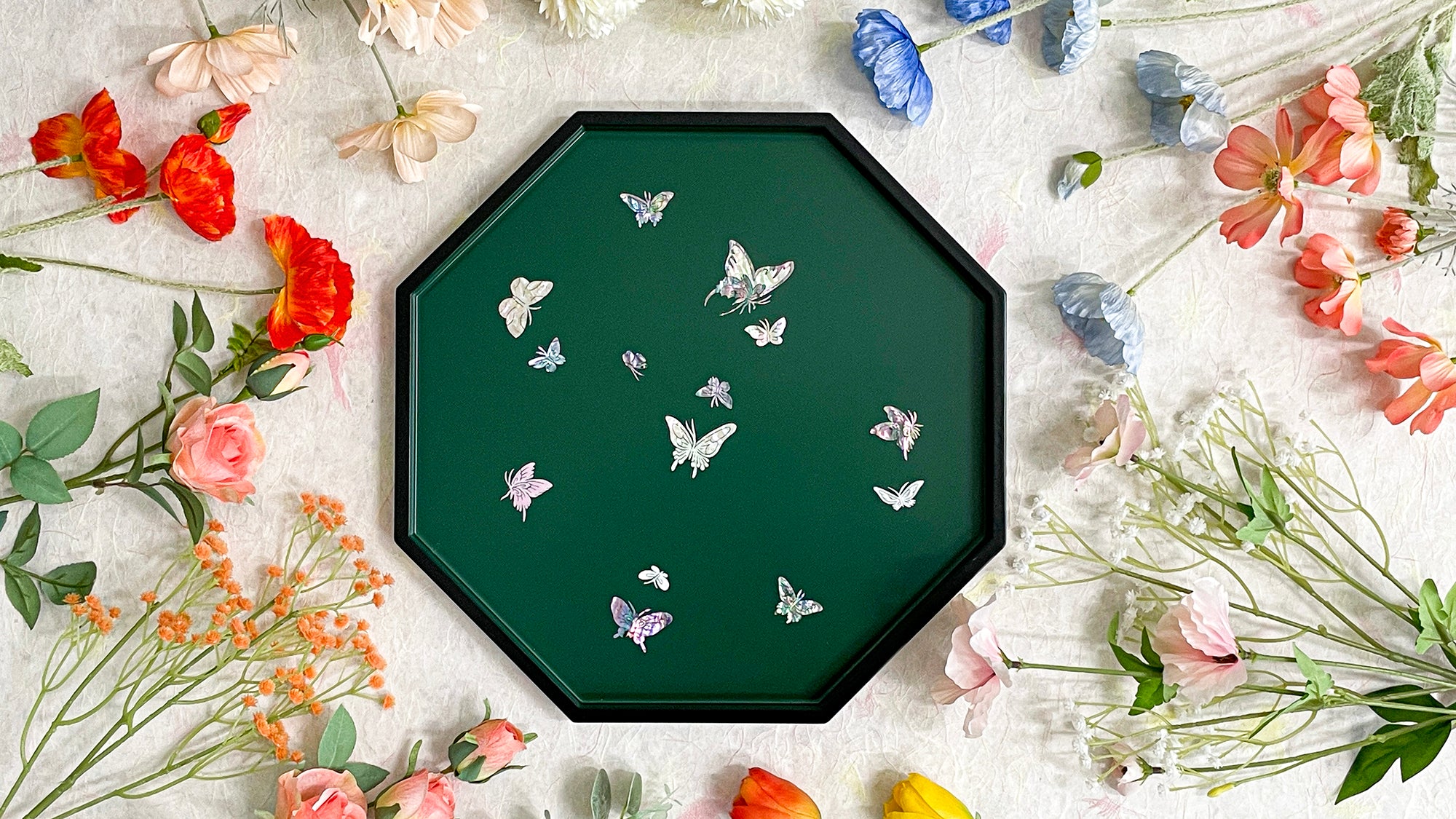 Butterfly Octagonal Tray - Nacreh