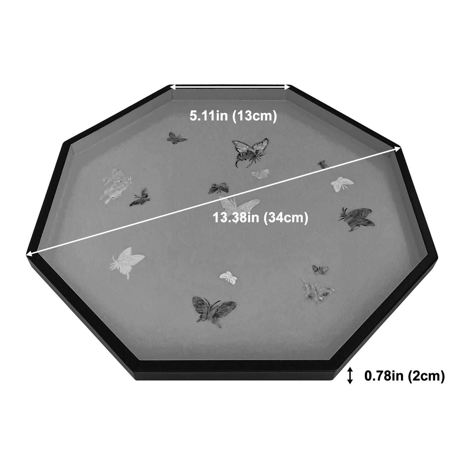 Butterfly Octagonal Tray - Nacreh